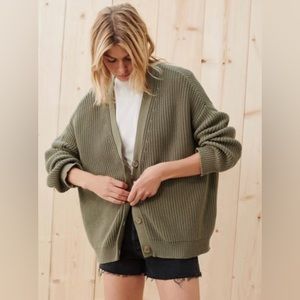 NWT Jenni Kayne Cotton Cocoon Cardigan in Sage, size XXS